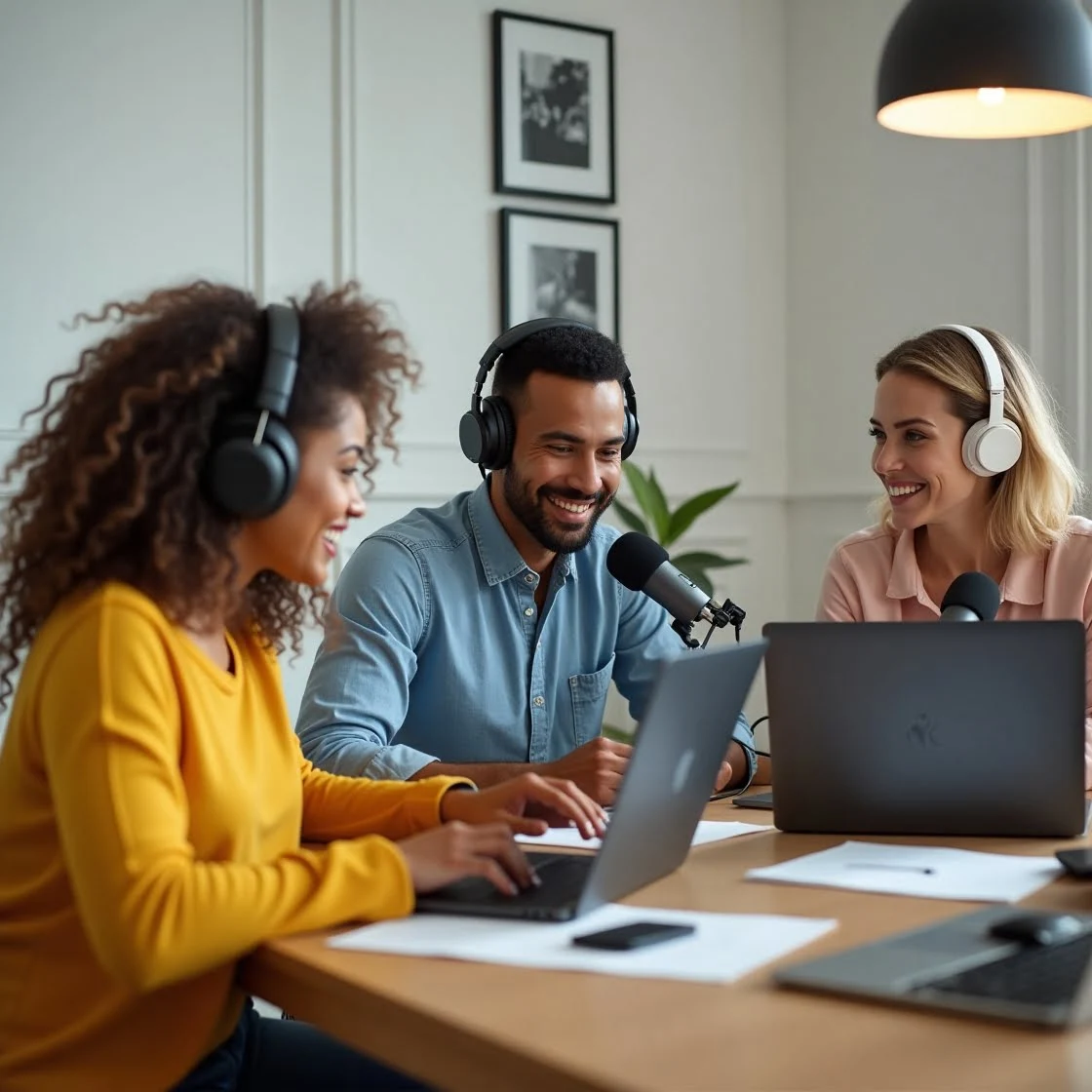 Media professionals using transcription